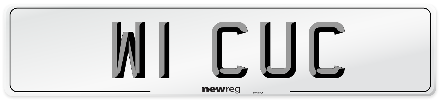 W1 CUC Number Plate from New Reg